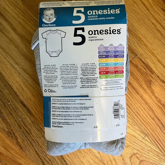 NWT five pack of grey onesies - Picture 2 of 2